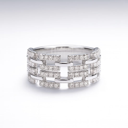 RADIANT GRID SILVER RING
