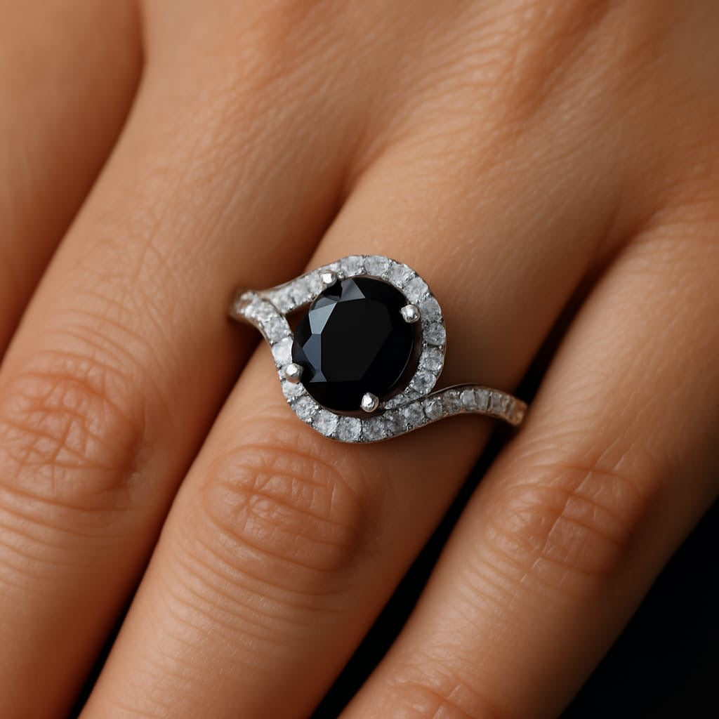 MIDNIGHT GRACE SILVER RING
