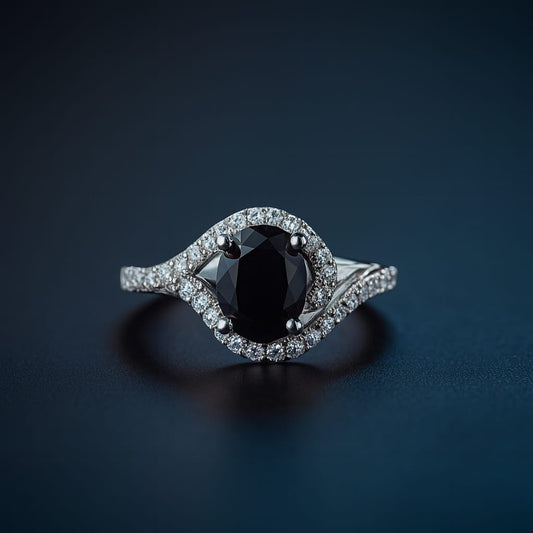 MIDNIGHT GRACE SILVER RING