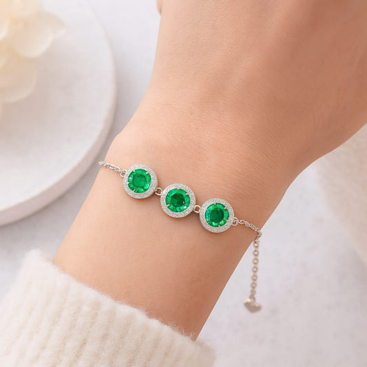 EMERALD GRACE SILVER BRACELET