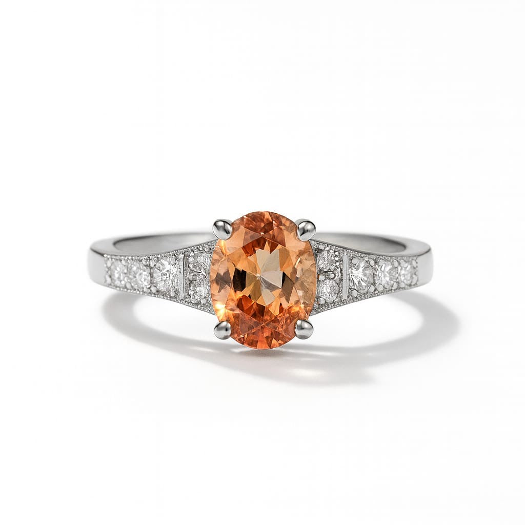 AMBER GLOW SILVER RING