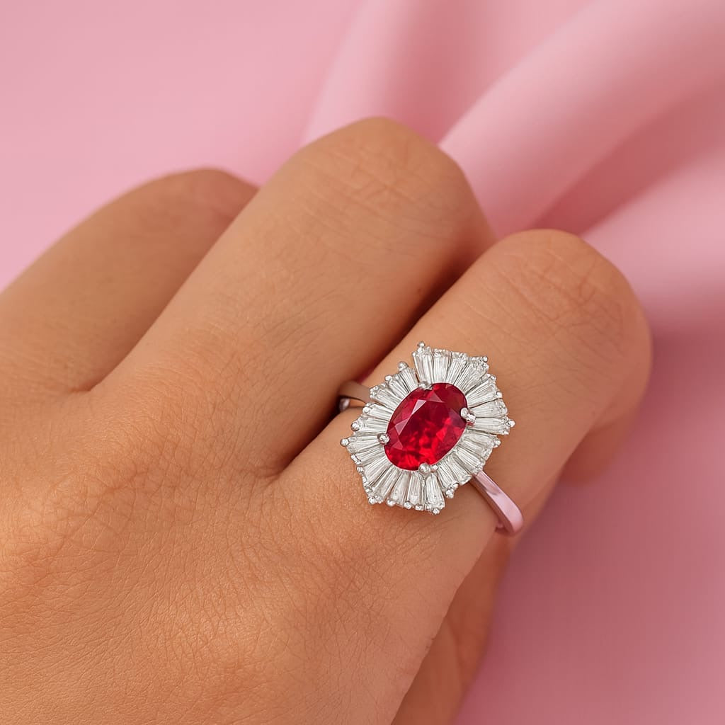SCARLET ELEGANCE SILVER RING