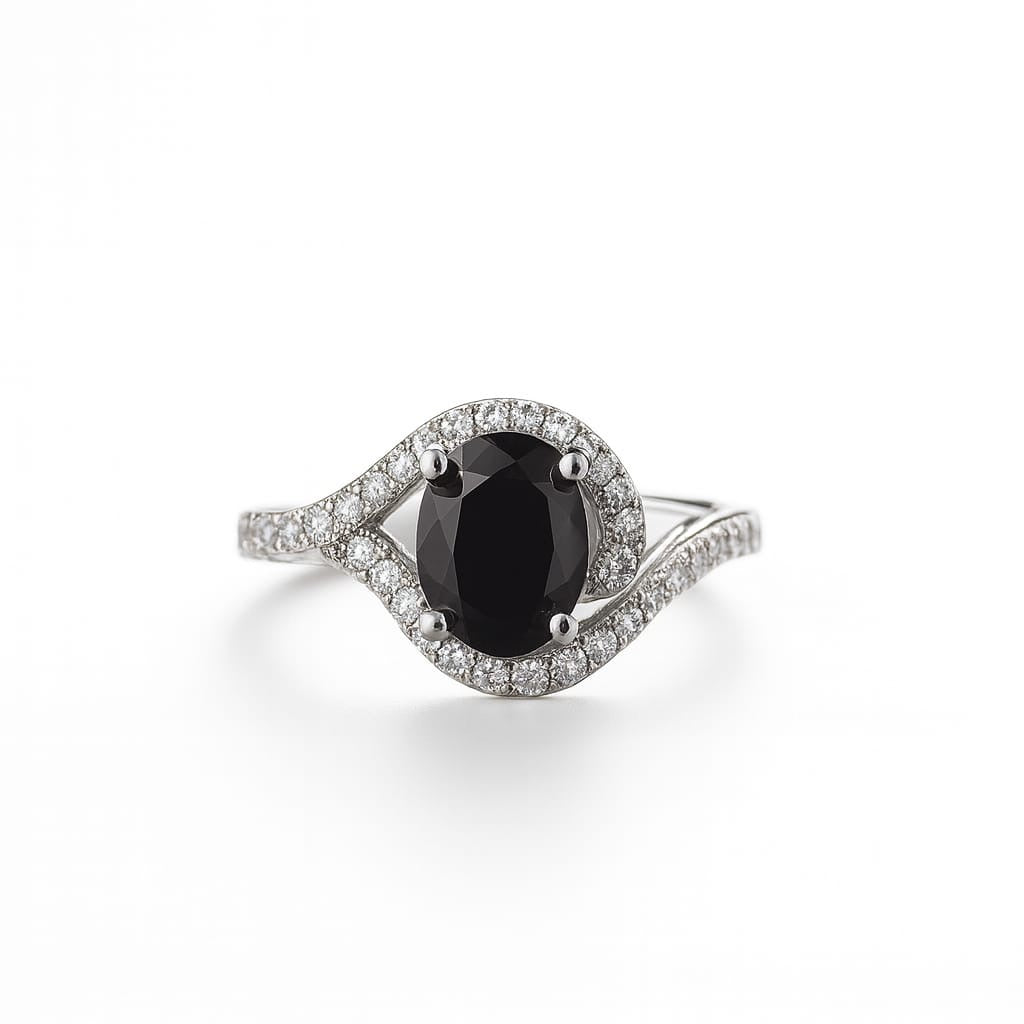 MIDNIGHT GRACE SILVER RING