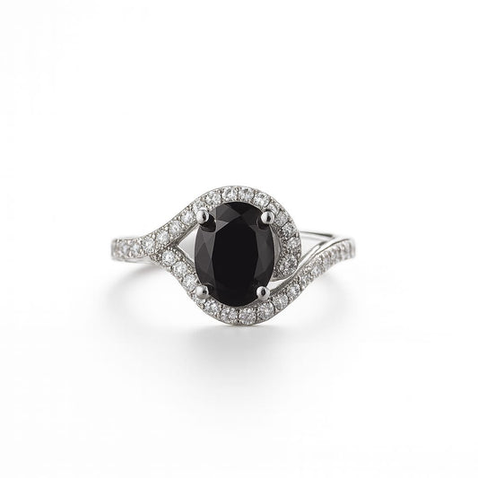 MIDNIGHT GRACE SILVER RING
