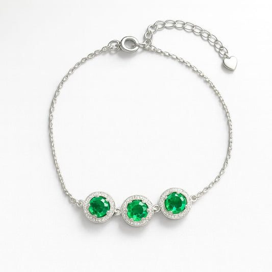 EMERALD GRACE SILVER BRACELET