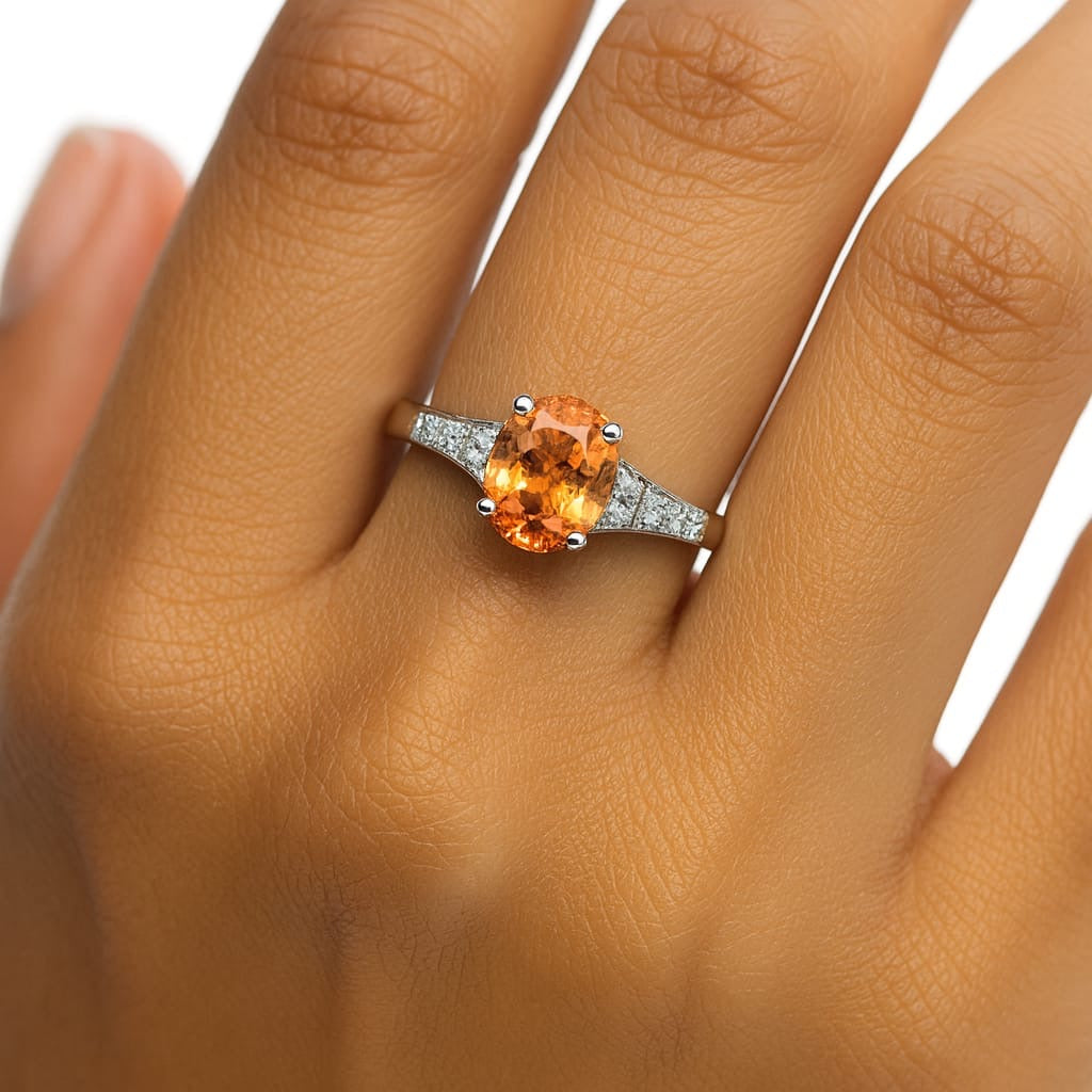 AMBER GLOW SILVER RING
