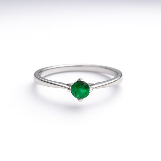 EMERALD WHISPER SILVER RING