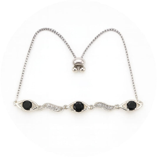 MIDNIGHT WAVES SILVER BRACELET