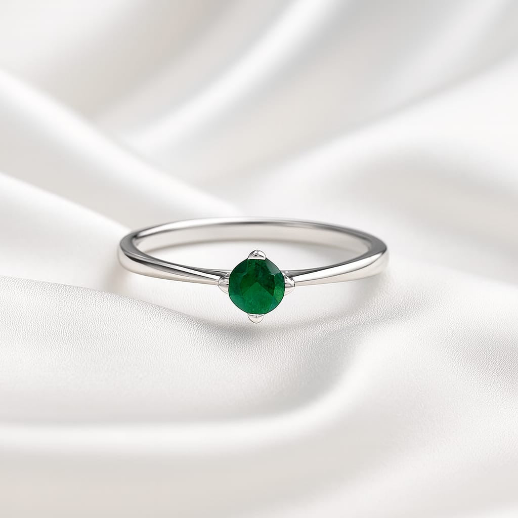 EMERALD WHISPER SILVER RING
