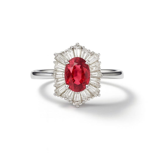 SCARLET ELEGANCE SILVER RING
